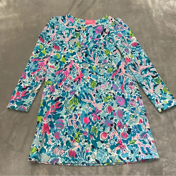 Lilly Pulitzer girls kid long sleeve shift dress in multi dive bar 27203 - Picture 4 of 9
